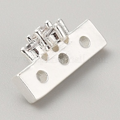 Brass Pave Clear Cubic Zirconia Connector Charms&nbsp;KK-WH0081-22A-S