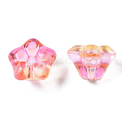 Two Tone Transparent Spray Painted Glass Beads&nbsp;GGLA-S054-011D-01
