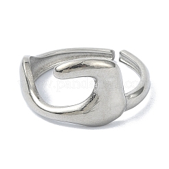 304 Stainless Steel Open Cuff Rings&nbsp;RJEW-M019-46P