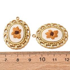 304 Stainless Steel & Cloth Embroidered Pendants&nbsp;FB-CBAFBAF-13G-04