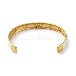 Adjustable 304 Stainlee Steel Enamel Open Cuff Bangles&nbsp;BJEW-Z063-02G