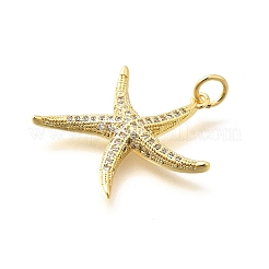 Brass Micro Pave Clear Cubic Zirconia Pendants&nbsp;KK-Q040-01I-G