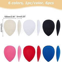 6Pcs 6 Colors EVA Cloth Teardrop Fascinator Hat Base for Millinery&nbsp;AJEW-CA0002-78