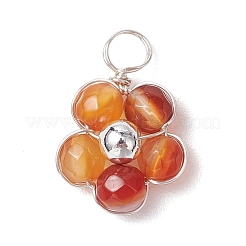 Natural Amazonite & Apatite & Rose Quartz & Amethyst & Red Agate Faceted Round Beaded Pendants&nbsp;PALLOY-JF03606-02