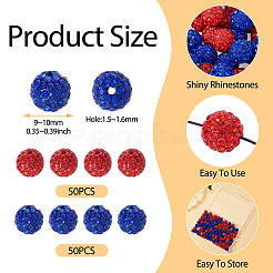 100Pcs 2 Ccolors Handmade Polymer Clay Rhinestone Beads&nbsp;CLAY-TA0001-79B