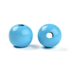 Painted Natural Wood Beads&nbsp;WOOD-A018-16mm-03