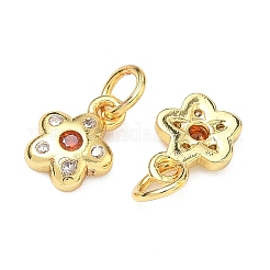 Brass Micro Pave Cubic Zirconia Pendants&nbsp;KK-P348-05G-03