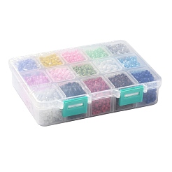 375G 15 Colors Glass Seed Beads&nbsp;SEED-JP0004-02-4mm