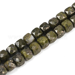 Natural Epidote with Pyrite Beads Strands&nbsp;G-H078-C41-6mm