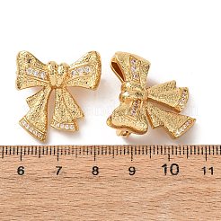 Brass Micro Pave Cubic Zirconia Twister Clasps&nbsp;KK-K422-02G
