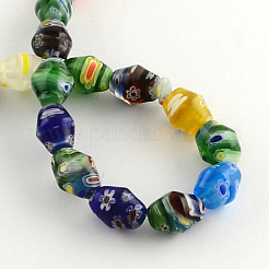 Bicone Handmade Millefiori Glass Beads&nbsp;LK-R004-44
