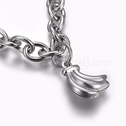 Tarnish Resistant 304 Stainless Steel Charm Bracelets&nbsp;BJEW-L637-25-P
