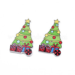 Christmas 2-Hole Spray Painted Maple Wooden Buttons&nbsp;WOOD-N005-38