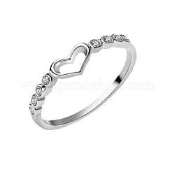 Hollow Out Heart Zinc Alloy with Crystal Rhinestone Finger Rings&nbsp;FS-WGFA1C6-02