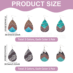 4 Pairs 4 Styles Leather Dangle Earrings&nbsp;EJEW-UN0002-94