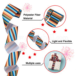 2 Rolls 2 Styles Stripe Pattern Printed Polyester Grosgrain Ribbon&nbsp;OCOR-TA0001-37C