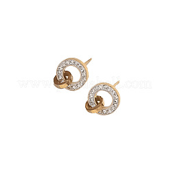 Ring 304 Stainless Steel Micro Pave Clear Cubic Zirconia Pendant Necklaces & Stud Earrings & Link Bracelets Sets&nbsp;FS-WGE7FBC-01