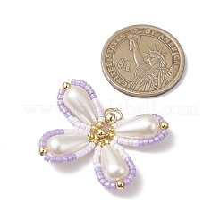 Two Tone Glass Seed Beaded Butterfly Pendants&nbsp;PALLOY-MZ00563-02