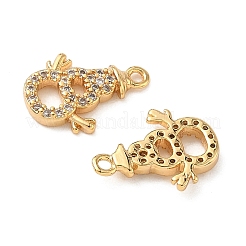 Christmas Brass Micro Pave Clear Cubic Zirconia Charms&nbsp;KK-B160-41G-01