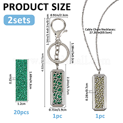 1Pc Alloy & Stainless Steel Hollow Flower Rectangle Diffuser Locket Pendant Cable Chain Necklaces&nbsp;NJEW-FH0001-26