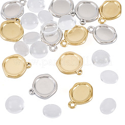 32Pcs 304 Stainless Steel Pendant Cabochon Settings&nbsp;STAS-TA0005-81