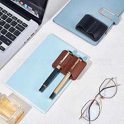 2Pcs 2 Colors Imitation Leather Double Pen Pencil Holder Clip&nbsp;AJEW-CP0010-19
