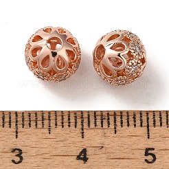Rack Plating Brass Pave Cubic Zirconia Beads&nbsp;KK-M285-32C