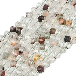Natural Green Lodolite Quartz Beads Strands&nbsp;G-P611-C30-01