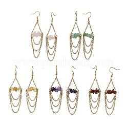 Natural Gemstone Dangle Earrings&nbsp;EJEW-JE07287