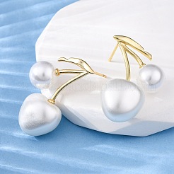 Cherry Brass Stud Earrings&nbsp;EJEW-V017-01A-G