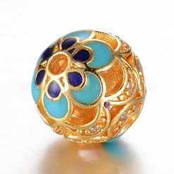 Brass Micro Pave Cubic Zirconia Beads&nbsp;X-ZIRC-D114-23G