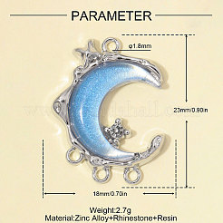 Zinc Alloy with Resin & Crystal Rhinestone Chandelier Component Links&nbsp;RE-OY001-14P
