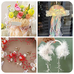 Acrylic Round Beaded Link Chains&nbsp;DIY-MB0007-001C