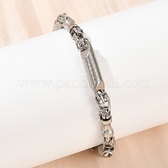 201 Stainless Steel Column Link Chain Bracelets for Women&nbsp;BJEW-B143-15P