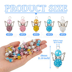 20Pcs 5 Colors Polymer Clay & Glass Rhinestone Pendants&nbsp;FIND-TA0004-83
