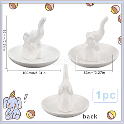 1Pc Elephant Shape Porcelain Jewelry Plate&nbsp;DJEW-SC0001-09