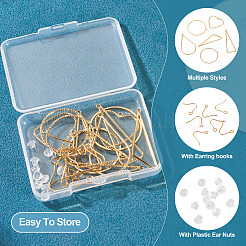 DIY Heart Triangle Teardrop Brass Dangle Earring Making Kits&nbsp;DIY-TA0012-94