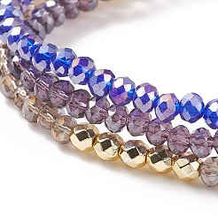 Round Glass Evil Eye Triple Layer Multi-strand Bracelet&nbsp;BJEW-JB08229-05