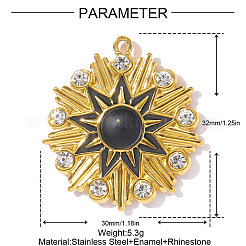 304 Stainless Steel Rhinestone Pendants&nbsp;STAS-OY002-48G