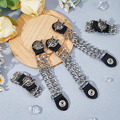 5Pcs Alloy & Imitation Leather Waistcoat Extension Chain&nbsp;FIND-FH0017-77