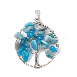 8Pcs 8 Styles Natural Mixed Stone Chip Copper Wire Wrapped Pendants&nbsp;PALLOY-JF02610