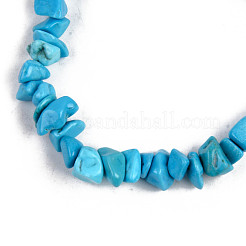 Chip Synthetic Turquoise(Dyed) Beaded Stretch Bracelets&nbsp;BJEW-S143-58