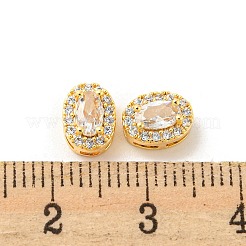 Brass Micro Pave Cubic Zirconia Beads&nbsp;KK-Q809-30G