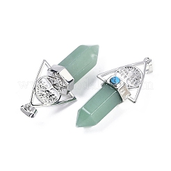 Natural Green Aventurine Faceted Pointed Bullet Big Pendants&nbsp;G-H076-02P-014