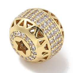 Rack Plating Brass Micro Pave Cubic Zirconia Beads&nbsp;KK-L224-031G
