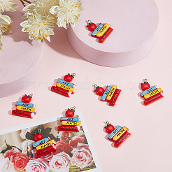 25Pcs Opaque Resin Pendants for Teachers' Day&nbsp;RESI-SC0002-42