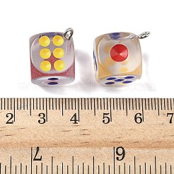 Transparent Resin Enamel Pendants&nbsp;RESI-Z038-12P