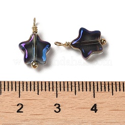 Electroplate Glass Charms&nbsp;KK-P242-11G