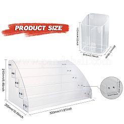 1 Set 5-Tier Transparent Acrylic Nail Polish Organizer and 1Pc 3 Compartments Plastic Pen Storage Box&nbsp;AJEW-GL0001-76