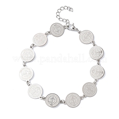 Religion 304 Stainless Steel Link Chain Bracelets for Women&nbsp;BJEW-F524-01P
